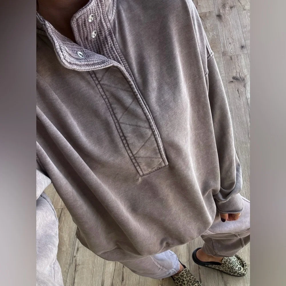 Women’s Movement Mock Neck Pullover — Mocha - Picture 5 of 5